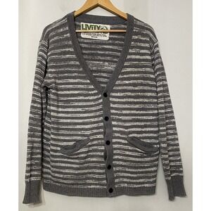 Livity Hemp Organic Cardigan Sweater Grunge Earthy Hippie Teacher Grandpa Medium